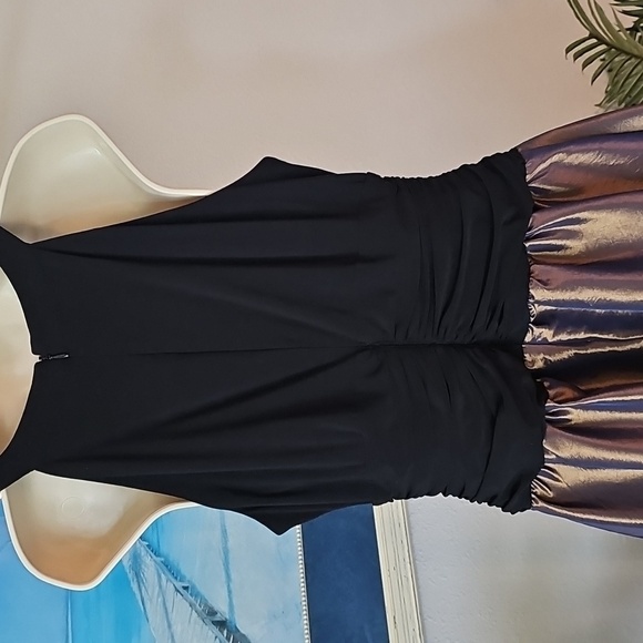 Black Metallic Dress Purple Bronze Dress size 14P - Picture 3 of 3